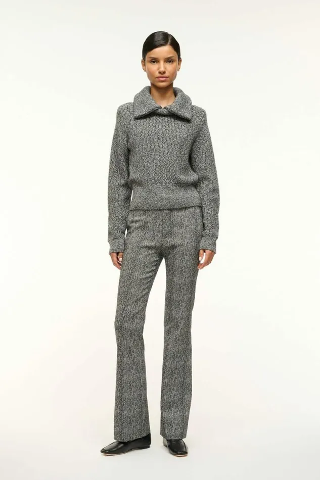 STAUD The Knit Shop CHRISTOPHER SWEATER Black Melange 8211 Women STAUD The Knit Shop CHRISTOPHER SWEATER Black Melange 8211 Women