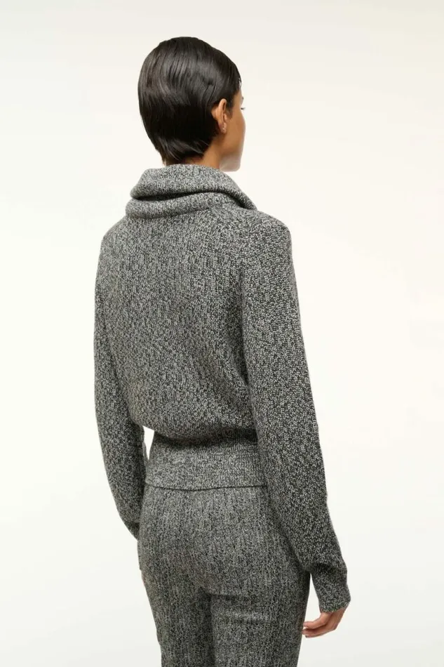 STAUD The Knit Shop CHRISTOPHER SWEATER Black Melange 8211 Women STAUD The Knit Shop CHRISTOPHER SWEATER Black Melange 8211 Women