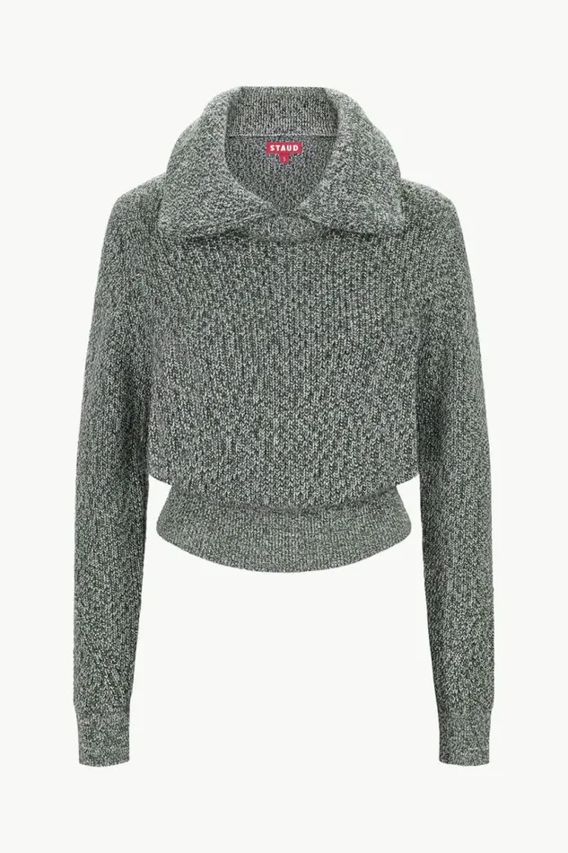 STAUD The Knit Shop CHRISTOPHER SWEATER Black Melange 8211 Women STAUD The Knit Shop CHRISTOPHER SWEATER Black Melange 8211 Women