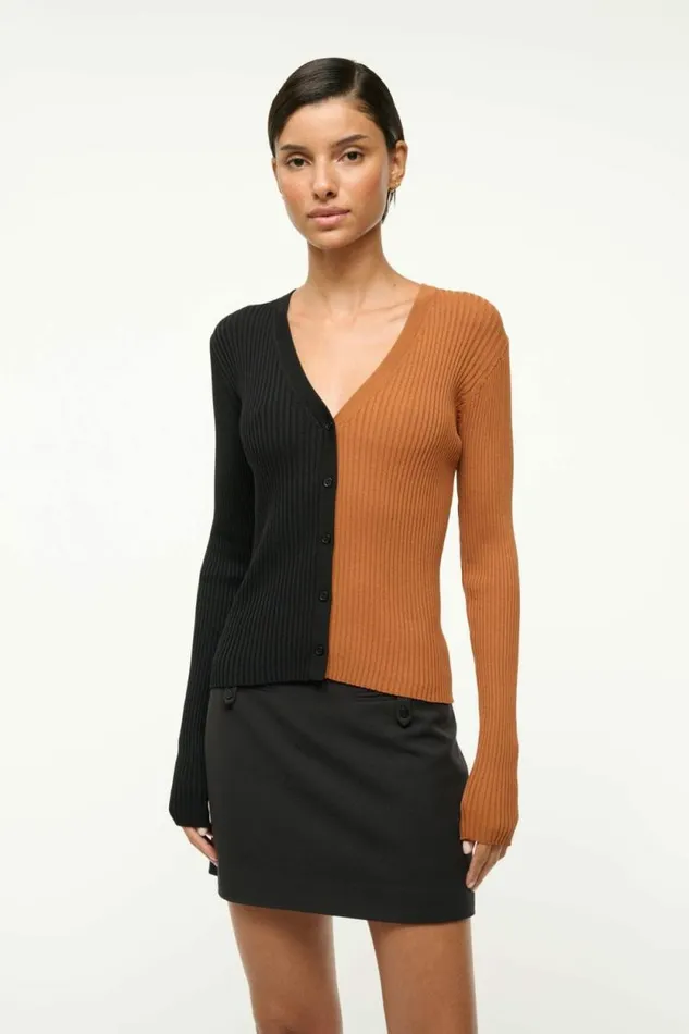 STAUD Tops CARGO SWEATER Tan Black 8211 Women