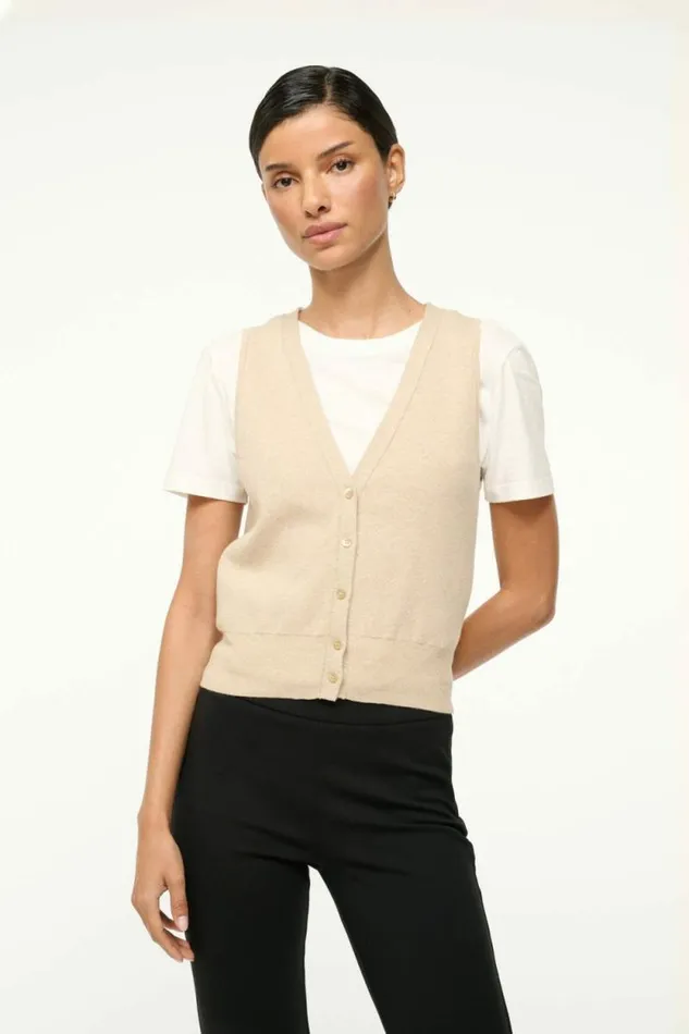 STAUD Tops FICUS SWEATER VEST Stone 8211 Women
