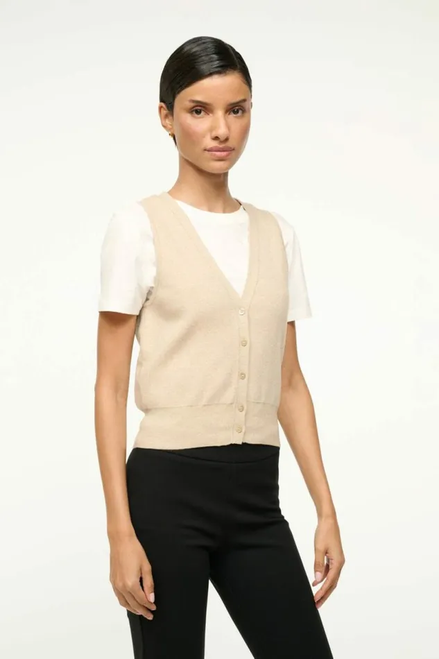 STAUD Tops FICUS SWEATER VEST Stone 8211 Women