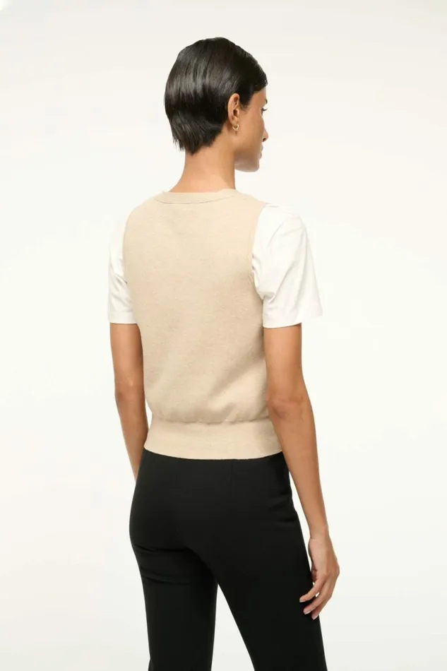 STAUD Tops FICUS SWEATER VEST Stone 8211 Women