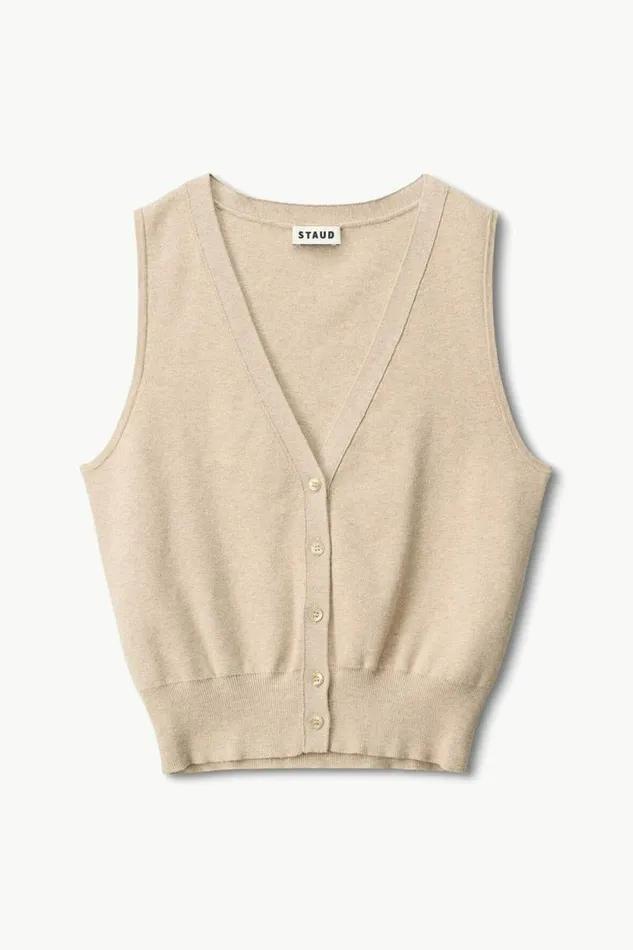 STAUD Tops FICUS SWEATER VEST Stone 8211 Women