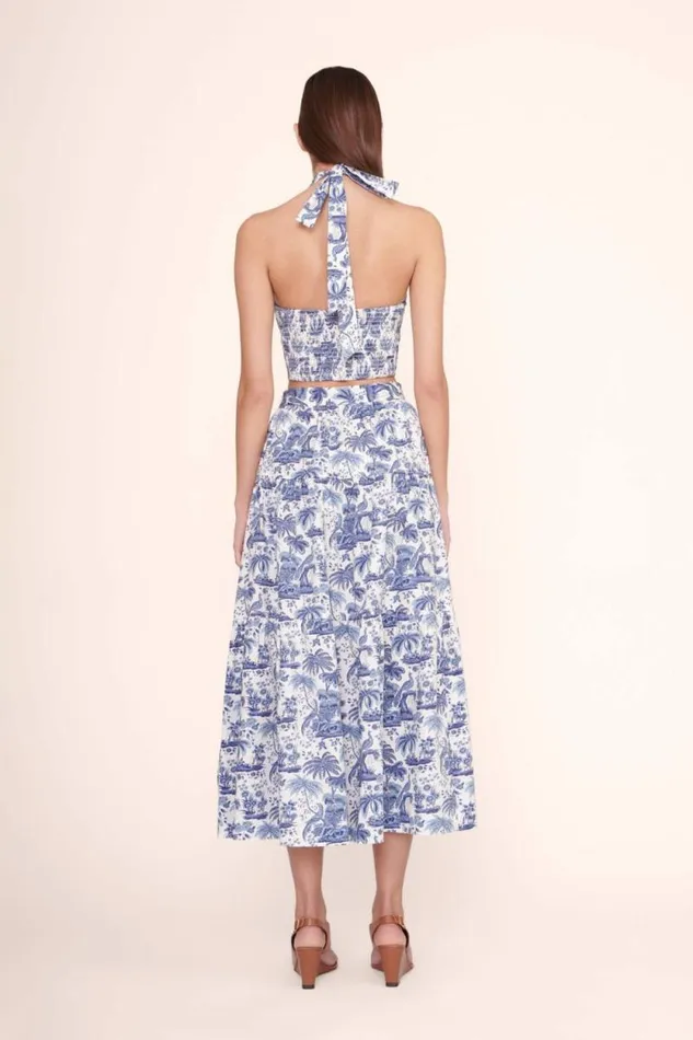 STAUD Tops SMOCKED KAI TOP Blue Toile 8211 Women STAUD Tops SMOCKED KAI TOP Blue Toile 8211 Women