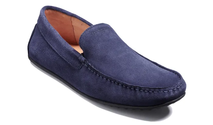 Stirling 8211 Blue Suede Men Barker Shoes Mens Loafers
