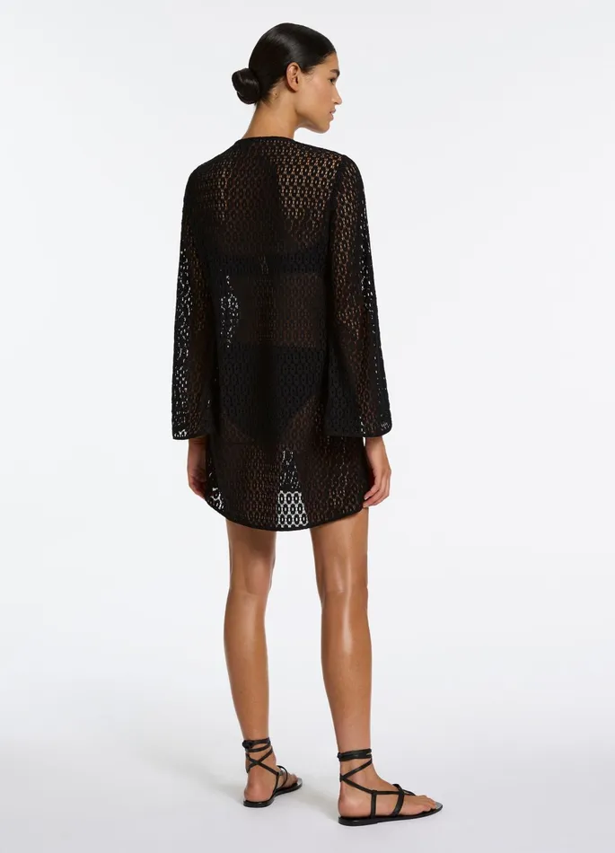 Stretch Lace Kaftan Black Women JETS Australia Dresses and Kaftans