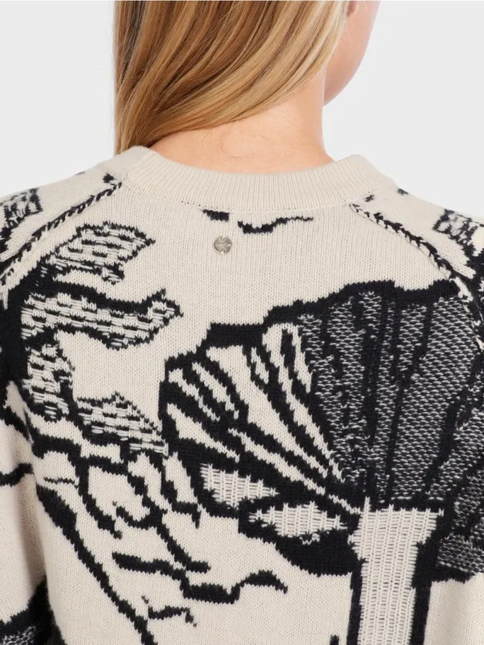 Strick Damen Marc Cain Gemusterter Sweater 034Rethink Together034 Soft Blossom