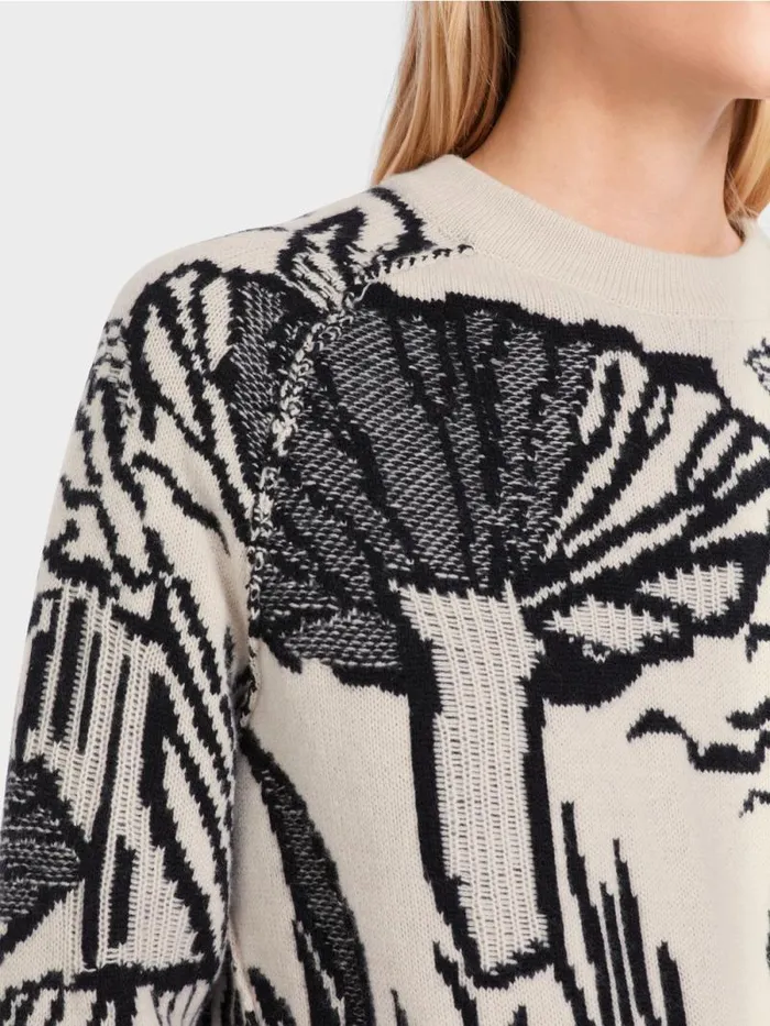 Strick Damen Marc Cain Gemusterter Sweater 034Rethink Together034 Soft Blossom