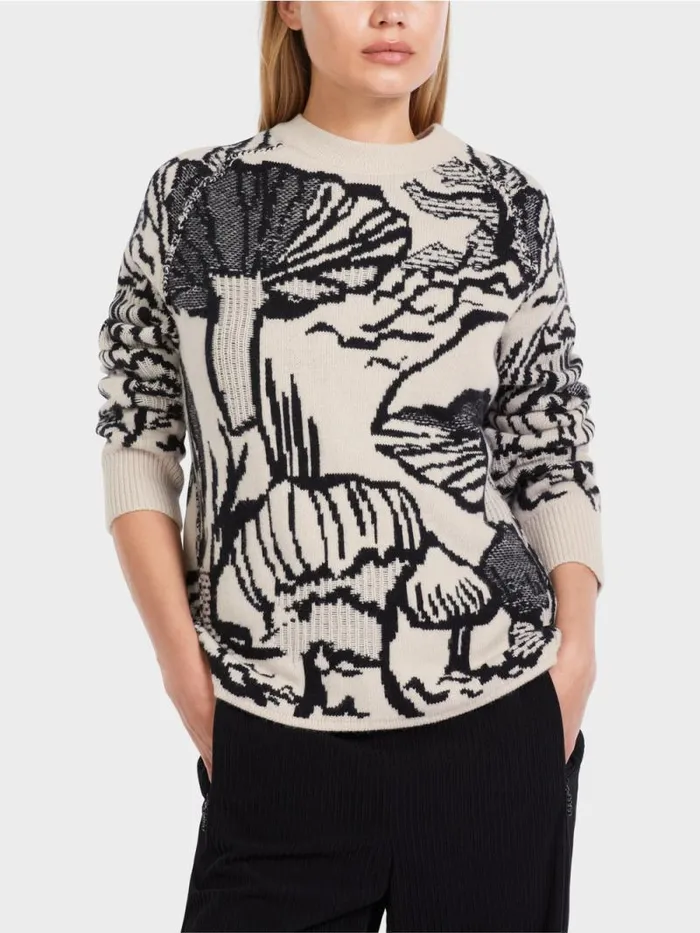 Strick Damen Marc Cain Gemusterter Sweater 034Rethink Together034 Soft Blossom