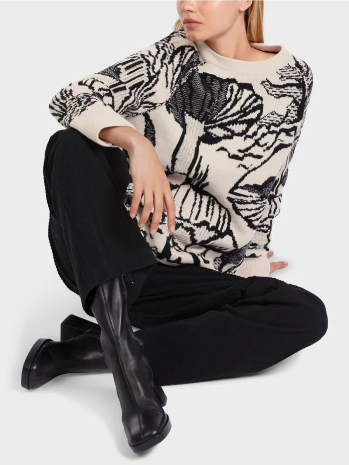 Strick Damen Marc Cain Gemusterter Sweater 034Rethink Together034 Soft Blossom