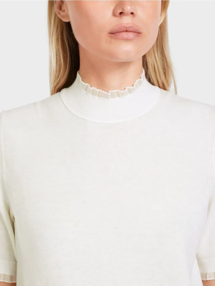 Strick Damen Marc Cain Sweater Mit Glitzer 034Rethink Together034 Offwhite