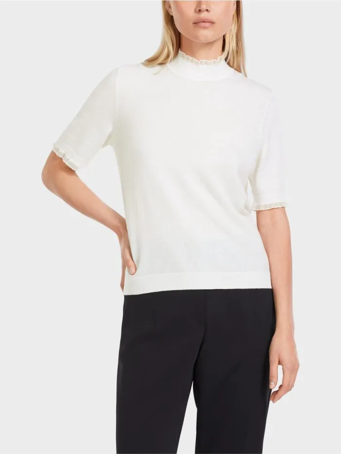 Strick Damen Marc Cain Sweater Mit Glitzer 034Rethink Together034 Offwhite