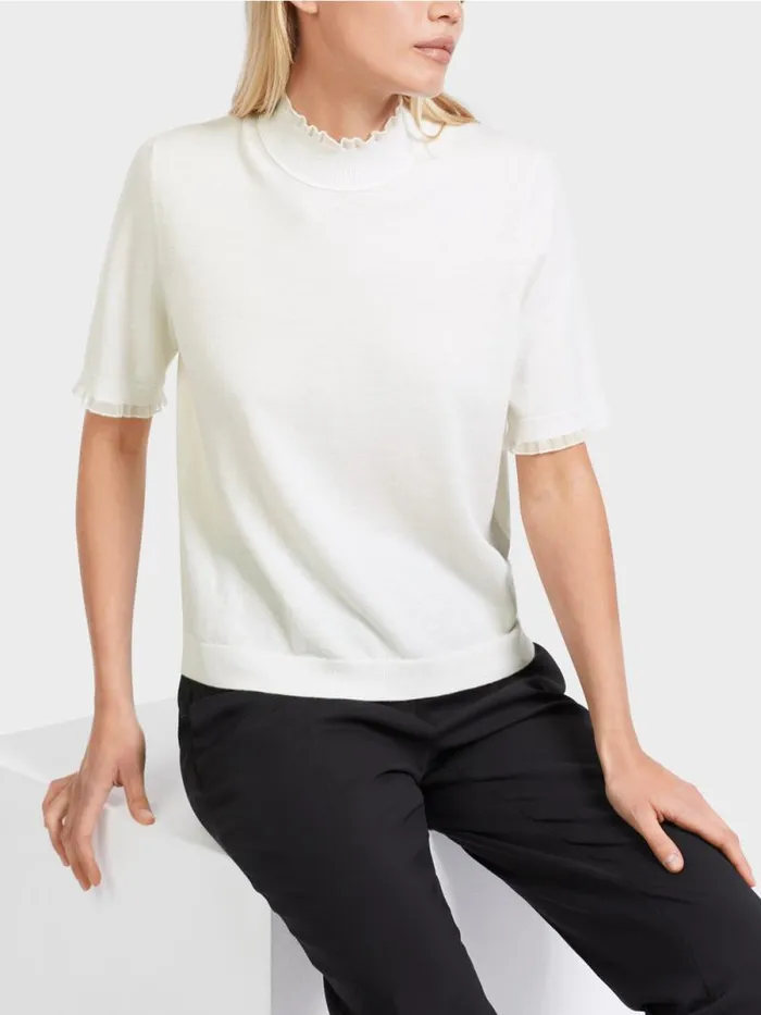 Strick Damen Marc Cain Sweater Mit Glitzer 034Rethink Together034 Offwhite