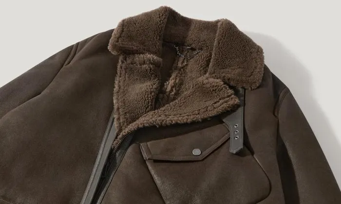 Suede and Shearling Jackets Men Belstaff Storm Coat Clay Brown