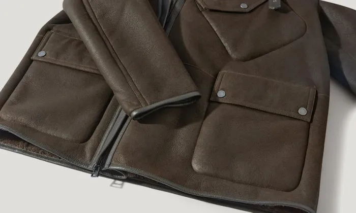 Suede and Shearling Jackets Men Belstaff Storm Coat Clay Brown
