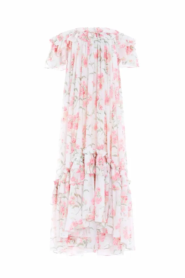 Summer Posy Aria Chiffon OffShoulder Ankle Gown Multi Women Needle and Thread Dresses