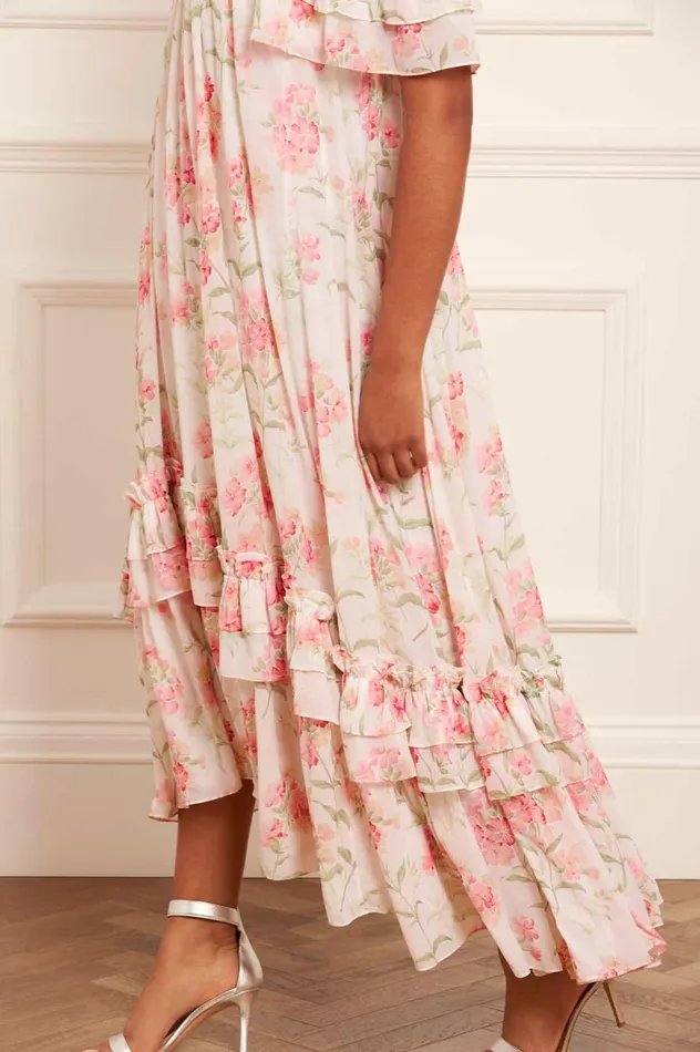 Summer Posy Aria Chiffon OffShoulder Ankle Gown Multi Women Needle and Thread Dresses