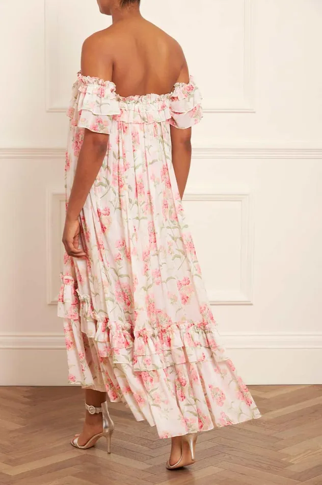 Summer Posy Aria Chiffon OffShoulder Ankle Gown Multi Women Needle and Thread Dresses