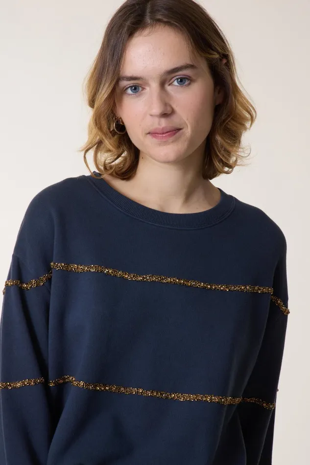 Sweatshirts Women Leon and Harper Sortie River Sweatshirt Carbone