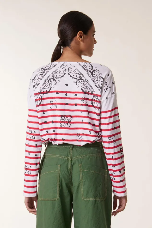 Sweatshirts Women Leon and Harper Thilla Paisley Tshirt Red