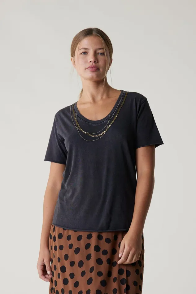 TShirts and Tops Women Leon and Harper Tizia Bling TShirt Carbone