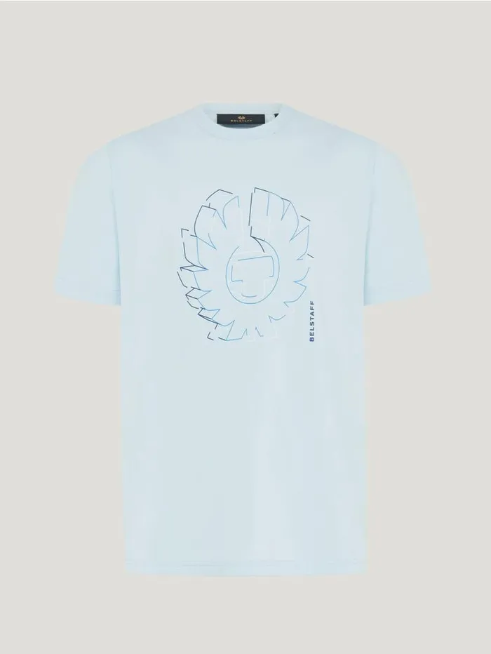 TShirts Men Belstaff Deconstructed Phoenix Graphic TShirt Sky Blue