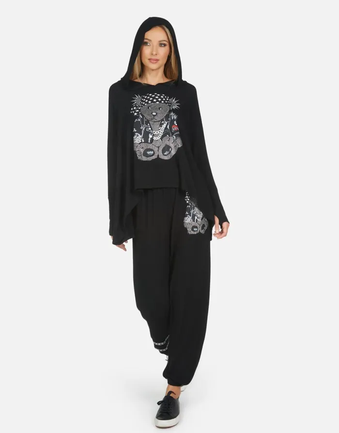 Tanzy Crystal Rocker Teddy Black Women039s Lauren Moshi Long Sweatpants
