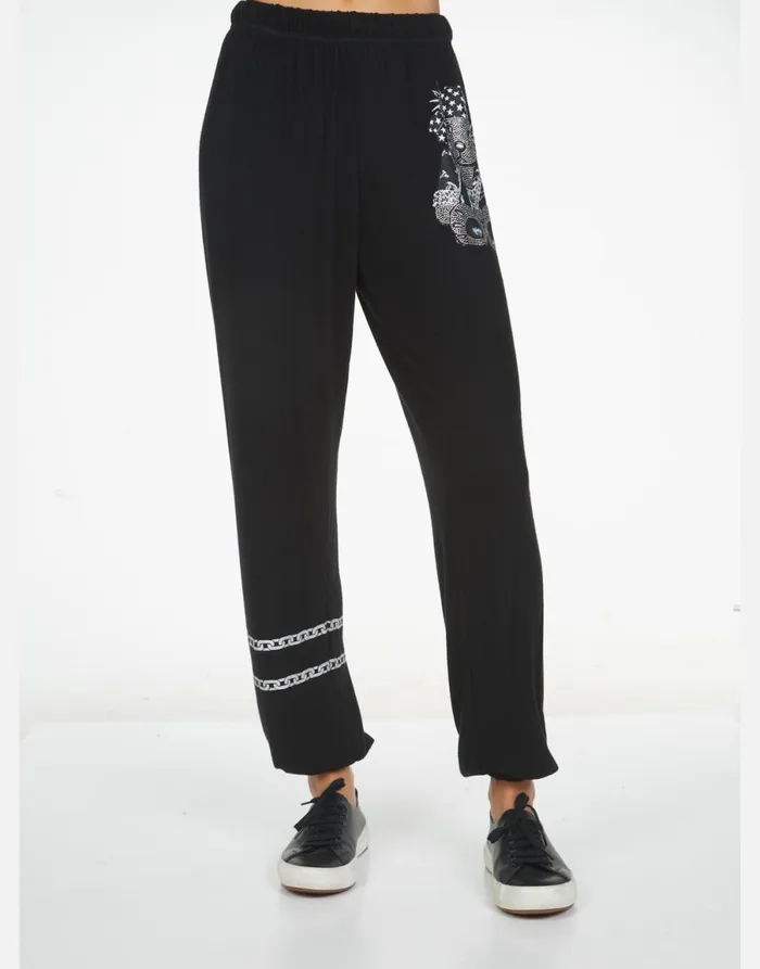 Tanzy Crystal Rocker Teddy Black Women039s Lauren Moshi Long Sweatpants