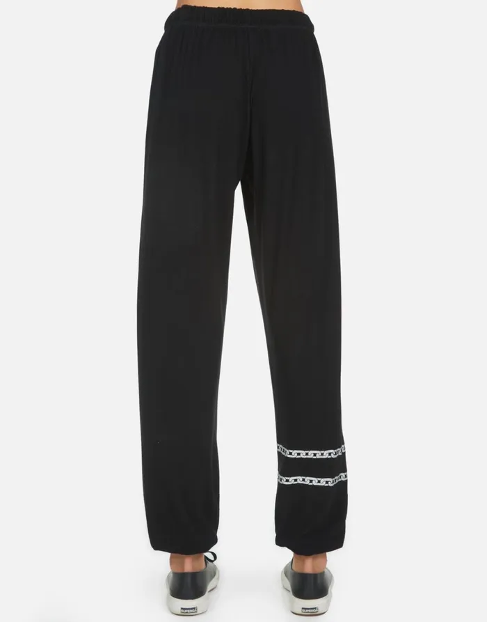 Tanzy Crystal Rocker Teddy Black Women039s Lauren Moshi Long Sweatpants