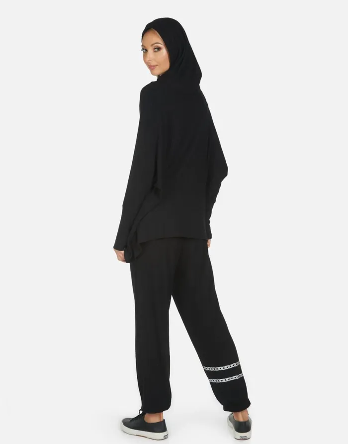 Tanzy Crystal Rocker Teddy Black Women039s Lauren Moshi Long Sweatpants