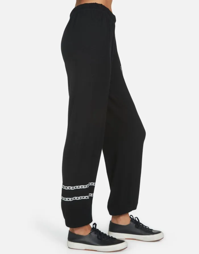Tanzy Crystal Rocker Teddy Black Women039s Lauren Moshi Long Sweatpants