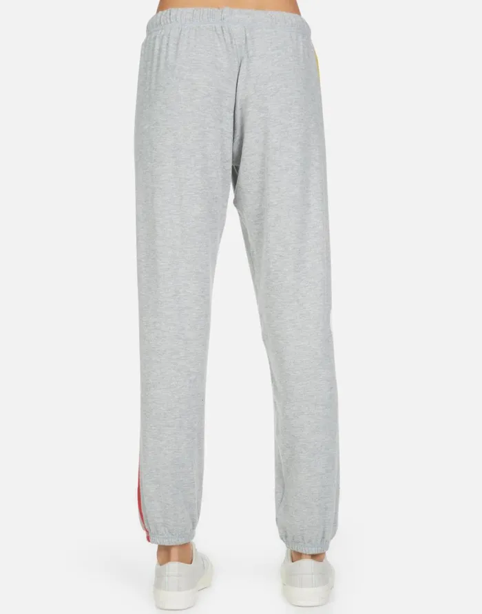 Tanzy Peace Love Stripe Heather Grey Women039s Lauren Moshi Long Sweatpants