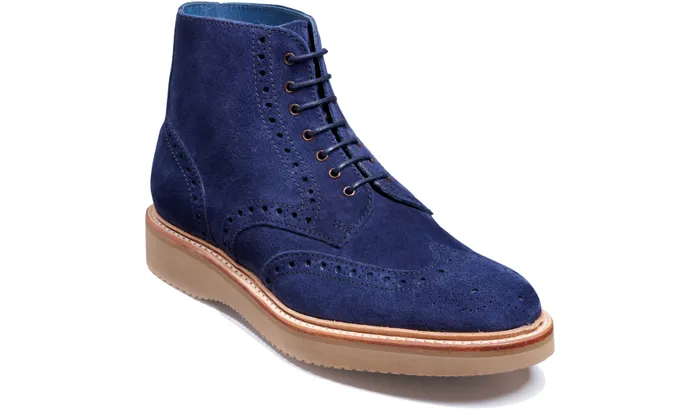 Terry 8211 Navy Suede Men Barker Shoes Mens Boots