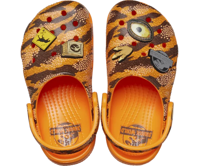 Toddler Jurassic World Classic Clog Orange Zing Kids Crocs Clogs