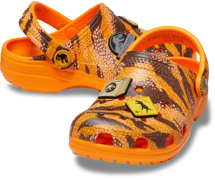 Toddler Jurassic World Classic Clog Orange Zing Kids Crocs Clogs