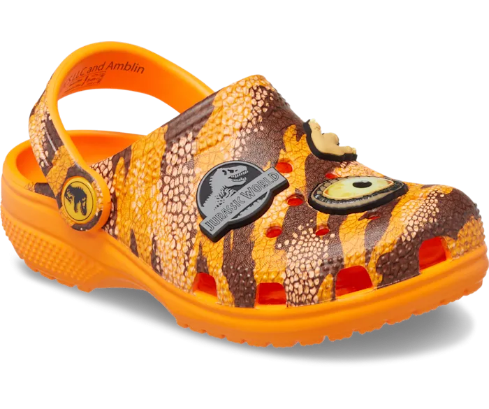 Toddler Jurassic World Classic Clog Orange Zing Kids Crocs Clogs