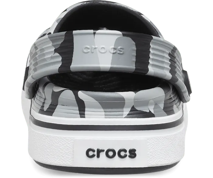 Toddler Off Court Camo Redux Clog Black White Kids Crocs Clogs