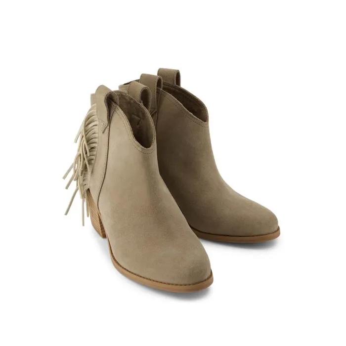 Toms Boots and Booties Constance Heeled Boot Fringe Natural 8211 Women