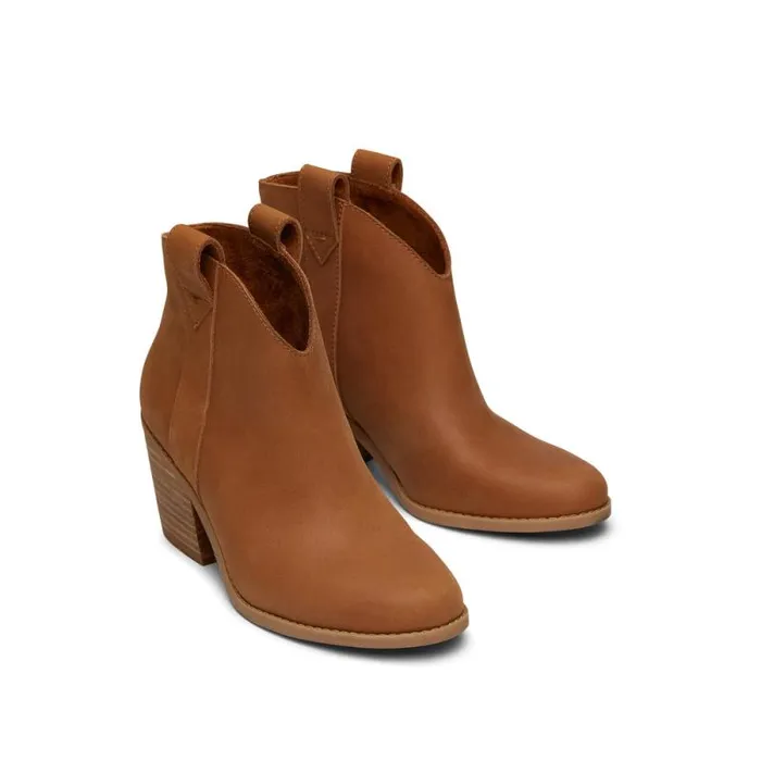Toms Boots and Booties Constance Heeled Boot Tan Leather 8211 Women