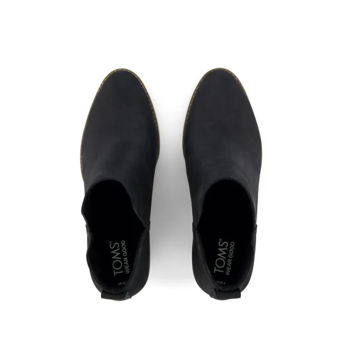 Toms Boots and Booties Eliza Heeled Boot Black Nubuck Leather 8211 Women