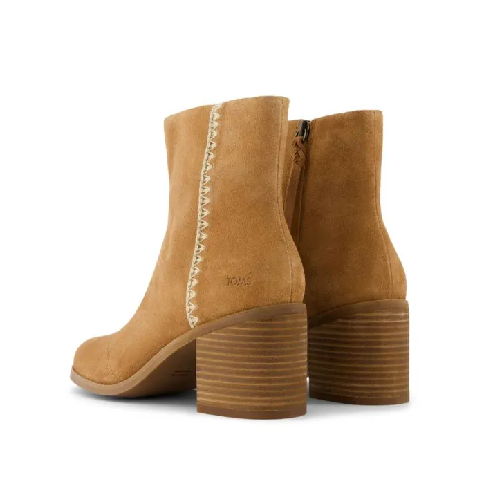 Toms Boots and Booties Evelyn Heeled Boot Brown Suede Deco Stitch 8211 Women Toms Boots and Booties Evelyn Heeled Boot Brown Suede Deco Stitch 8211 Women