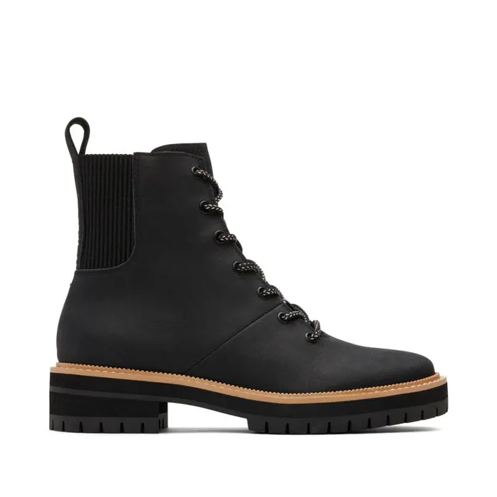 Toms Boots and Booties Frankie LaceUp Boot Water Resistant Black 8211 Women
