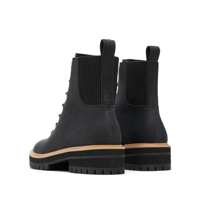 Toms Boots and Booties Frankie LaceUp Boot Water Resistant Black 8211 Women