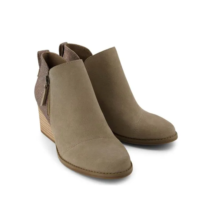Toms Boots and Booties Goldie Wedge Boot Dune Suede With Rainbow Glitter 8211 Women Toms Boots and Booties Goldie Wedge Boot Dune Suede With Rainbow Glitter 8211 Women