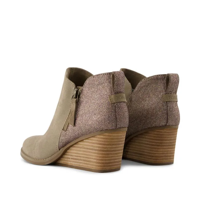 Toms Boots and Booties Goldie Wedge Boot Dune Suede With Rainbow Glitter 8211 Women Toms Boots and Booties Goldie Wedge Boot Dune Suede With Rainbow Glitter 8211 Women