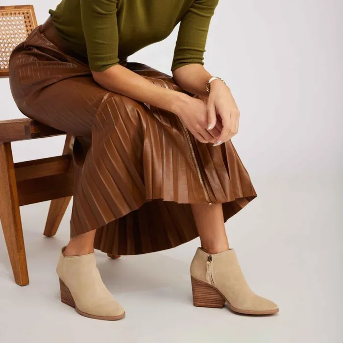 Toms Boots and Booties Hadley Heeled Boot Oatmeal Suede 8211 Women