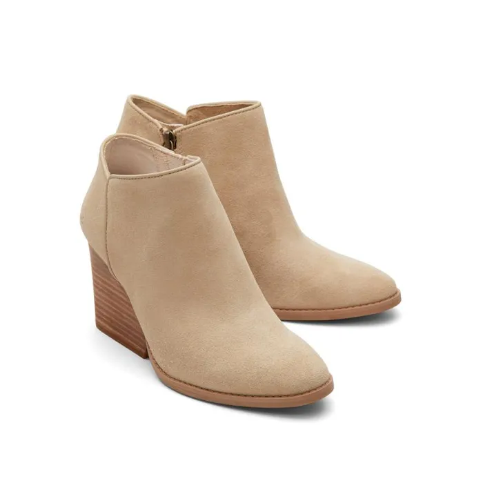 Toms Boots and Booties Hadley Heeled Boot Oatmeal Suede 8211 Women
