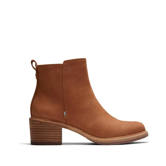 Toms Boots and Booties Marina Heeled Boot Tan Leather 8211 Women