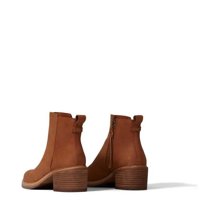 Toms Boots and Booties Marina Heeled Boot Tan Leather 8211 Women